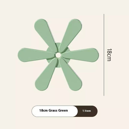 Tree-shaped silicone trivet set for heat protection on kitchen countertops