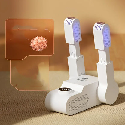 Multifunctional shoe dryer with folding design and purple light antibacterial technology for drying and deodorising footwear