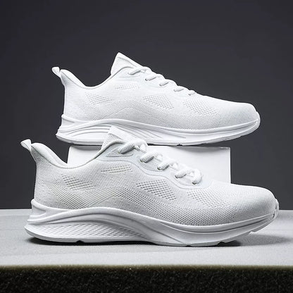 Men's lace-up running shoes with mesh upper in various colors