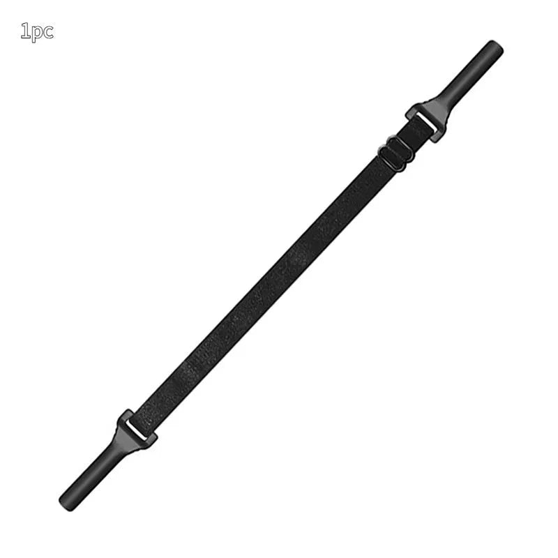 Black adjustable glasses cord strap with silicone earpiece tips shown in adult and children's styles