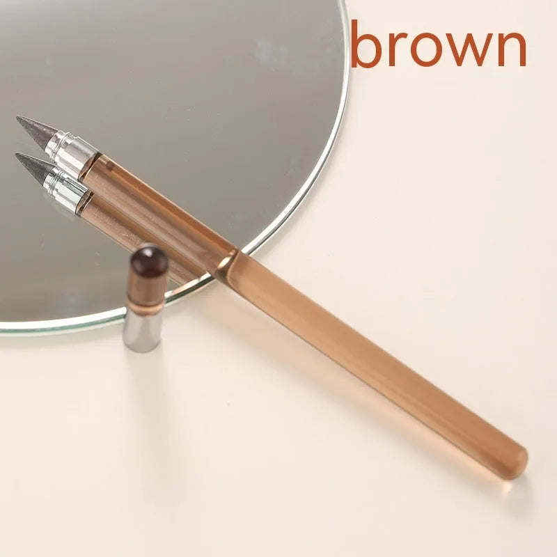 Transparent acrylic barrel mechanical pencil with alloy nib showing internal graphite lead