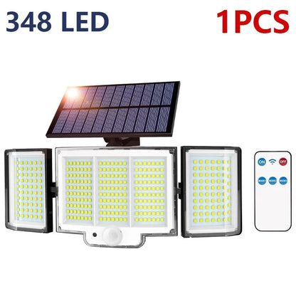 Solar garden lamp with motion sensor for outdoor pathway and entrance lighting