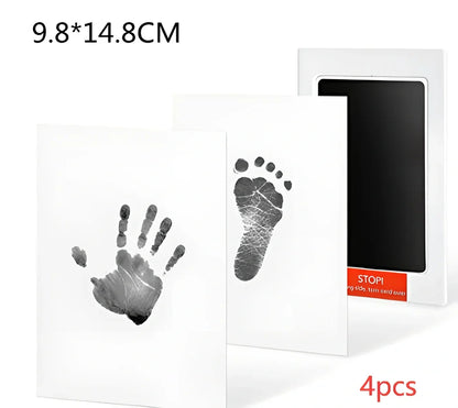 Disposable ink baby hand and foot print kit with six colour options and two size formats