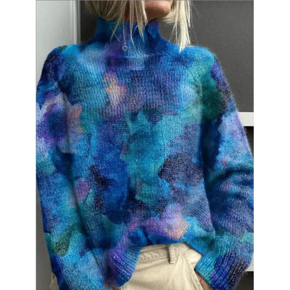 Women's casual Christmas abstract print polyester top with 3D effect pattern