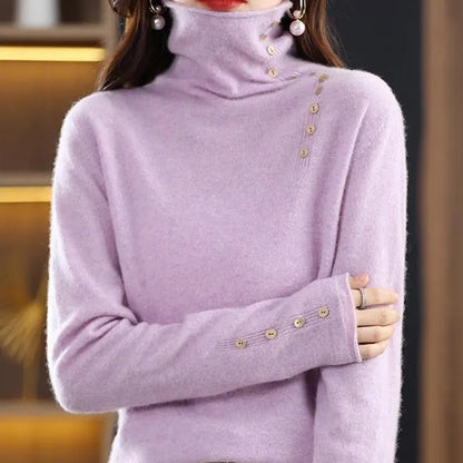 Slim fit knitted shirt with 3D pattern in light camel colour, showing regular sleeves and 40cm length