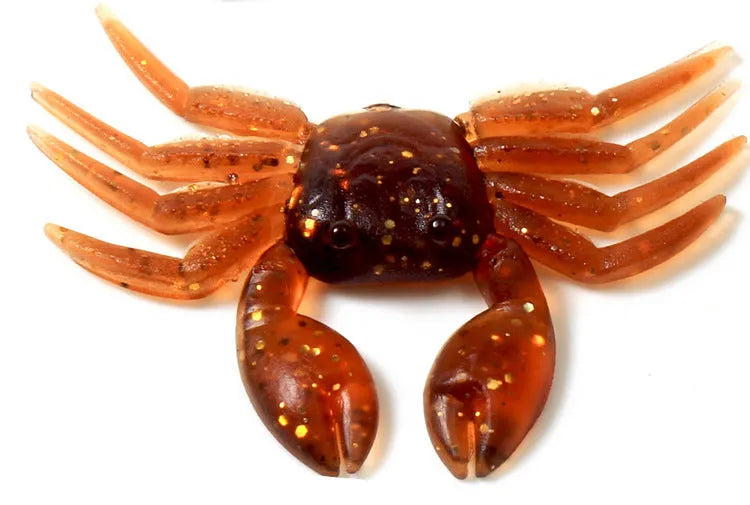 PVC software little crab bait lure measuring 8cm in red crab and brown crab colour options