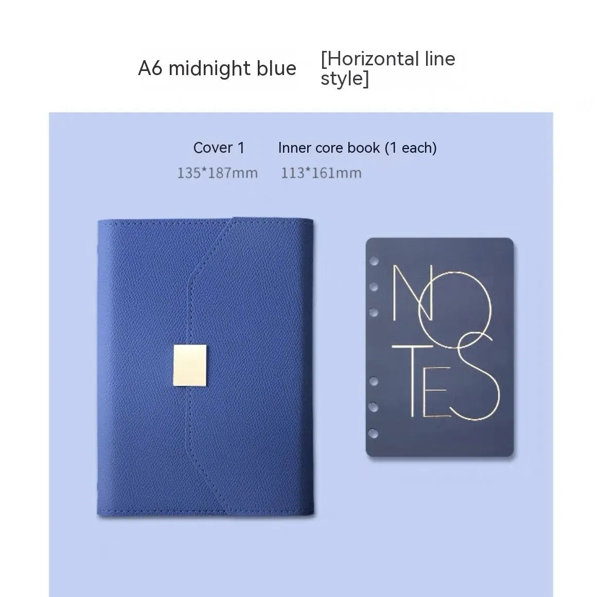 Loose leaf notebook with PU cover in brown, blue, green or gray, A5 or A6 size, 100 sheets of 80gsm wood-free paper.