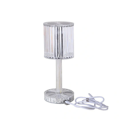 Elegant crystal table lamp with dimmable LED lighting for home and hotel decor