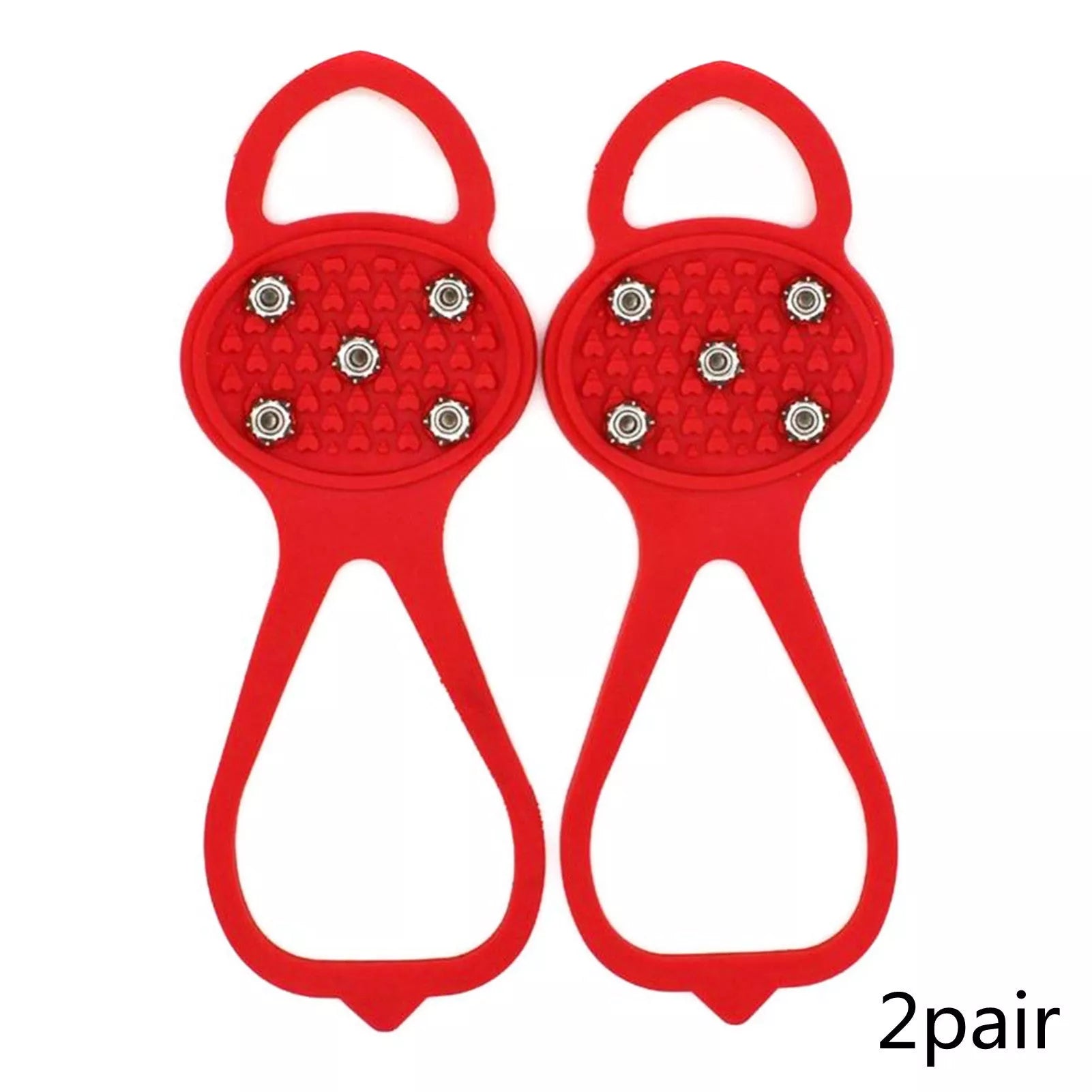 Unisex 5-toothed ice grippers for shoes, featuring durable rubber and steel teeth for superior traction on ice and snow.