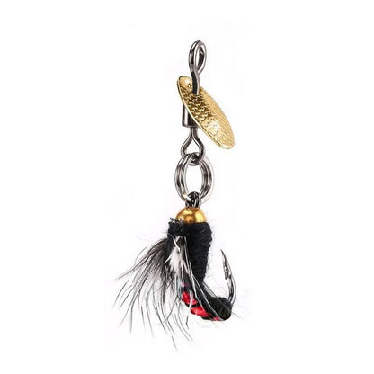 Five bionic poisonous mosquito and fly fishing hooks with spinning sequins