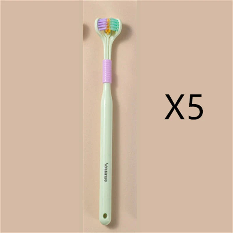 Soft Bristle Tri-Angle Toothbrush with customizable features for deep cleaning and travel convenience