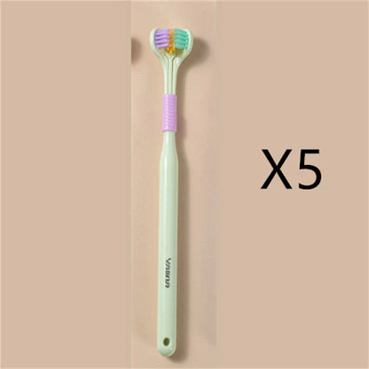 Soft Bristle Tri-Angle Toothbrush with customizable features for deep cleaning and travel convenience