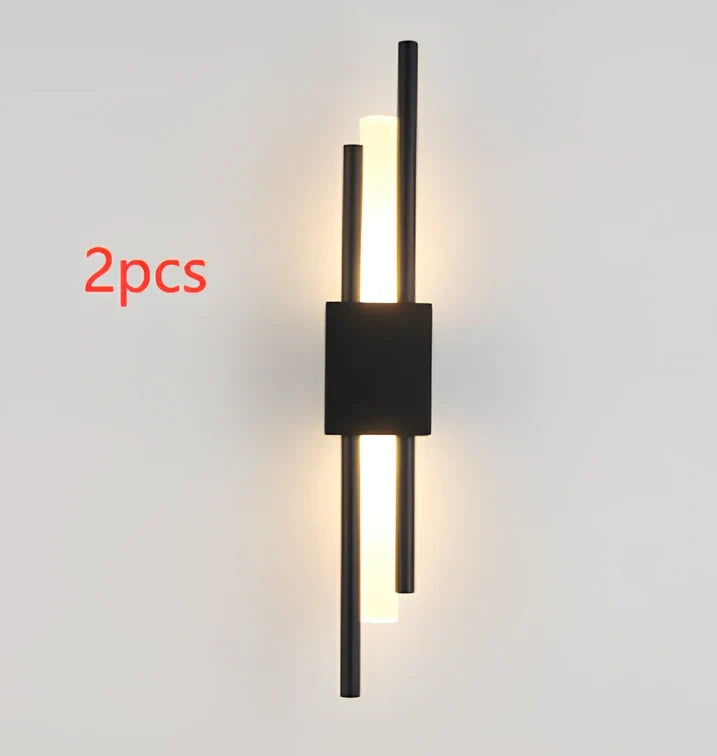 Copper wall mounted bedside lamp with free wiring and PMMA shade in black or golden finish