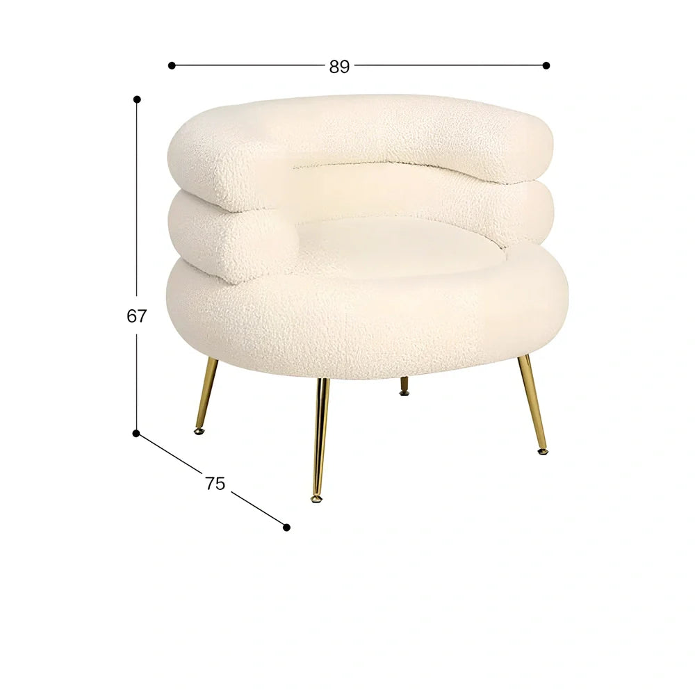 White Hot Dog sofa chair on balcony, 80cm wide cloth lounge with 20kg base and elastic foam filler