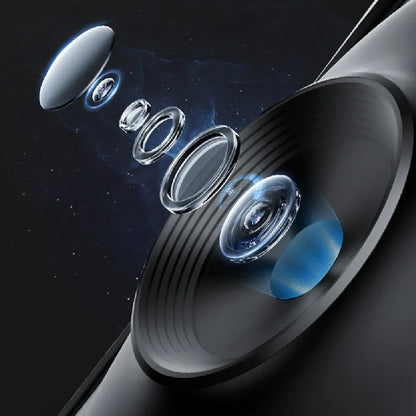 Automatic tracking stabilizer in black with 360 degree rotation on desk, USB connected, 175.2 x 54.8 x 57mm size