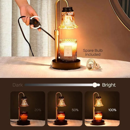 30.5cm tall bamboo electric wax melting lamp for aromatherapy with international voltage compatibility