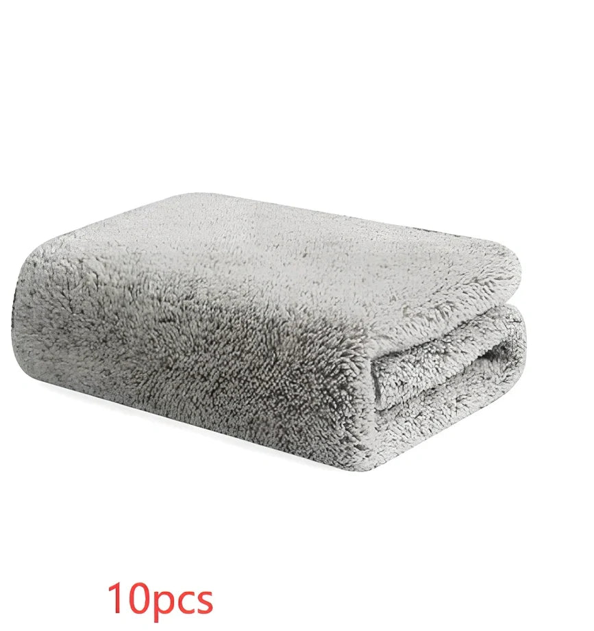 Grey plain pattern Japanese bamboo charcoal superfine fibre dish cloth for kitchen cleaning