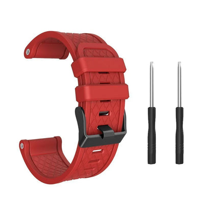Black silicone watch strap with stainless steel fittings for Jiaming 26mm watch cases