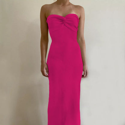 Women's knitted cross off shoulder woolen weaving dress in various colors