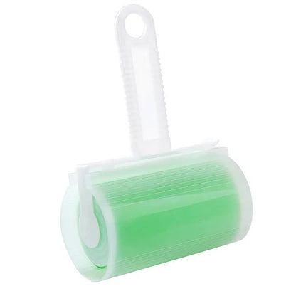 Washable lint roller in blue, green, pink, or yellow with reusable adhesive for pet hair removal