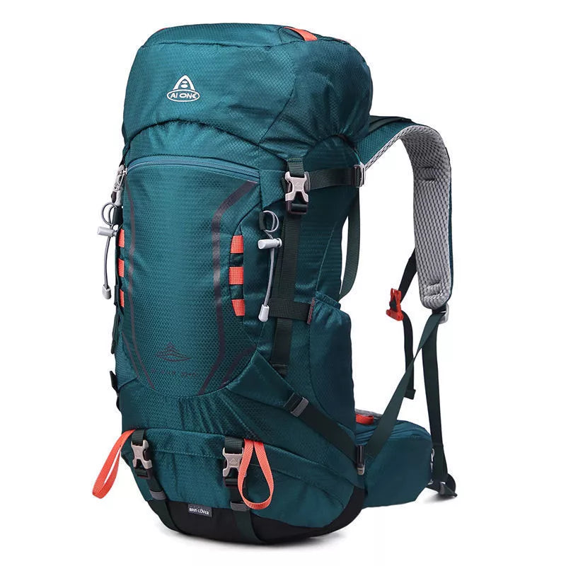 Large capacity hiking backpack in tear-resistant nylon, available in multiple colors