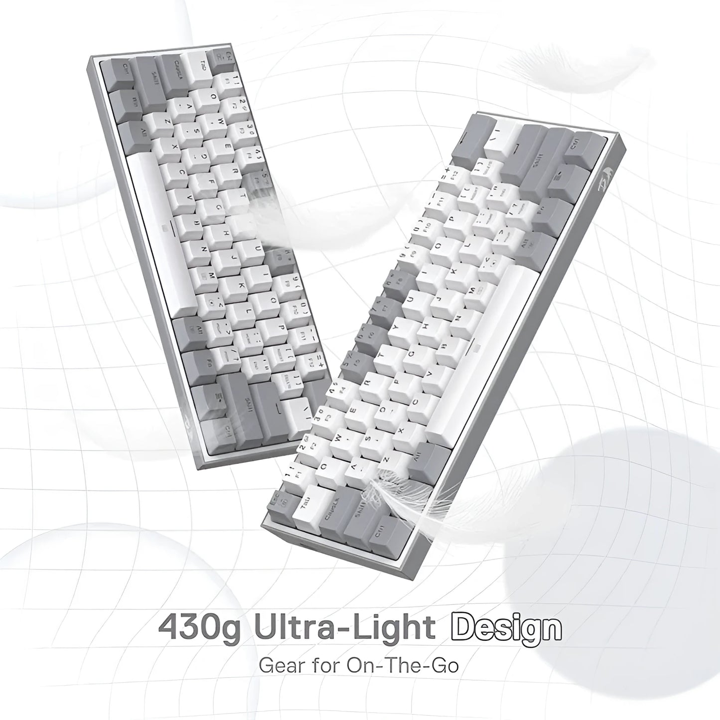 White pink RGB mechanical keyboard with dual-colour keycaps and multimedia controls