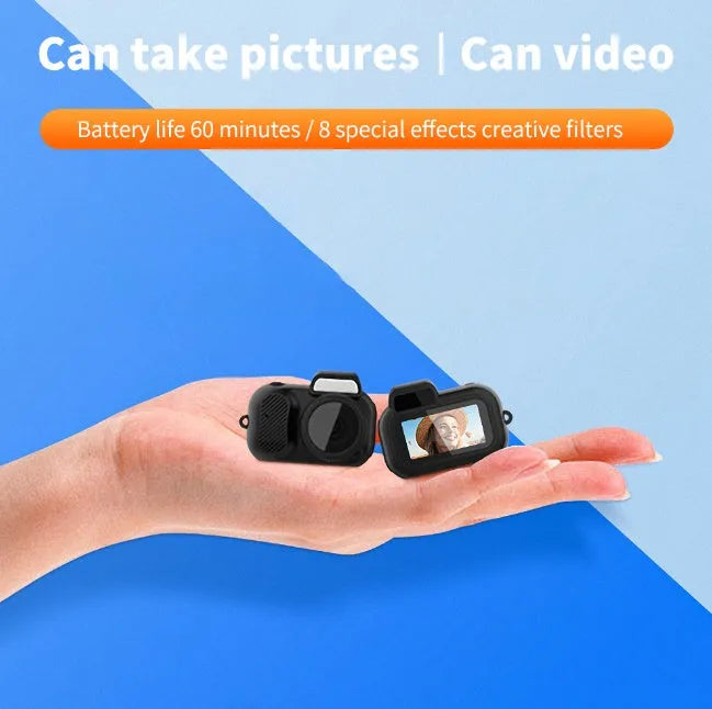 Black Y3000 compact HD sports camera with 0.96-inch screen on a textured surface.