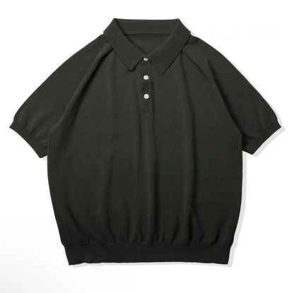 Retro knitted cotton short-sleeved t-shirt in slim fit showing multiple colour options