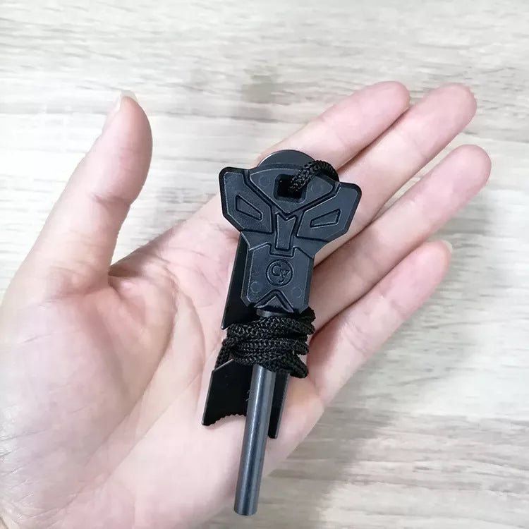 King of Wildfire Flint - Black Magnesium Fire Starter Rod for Outdoor Survival