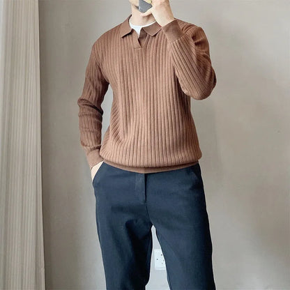 Loose elastic knitted sweater for men in modal and rabbit fur blend, available in black, white, light grey, Army Green, and coffee colours, sizes M to 3XL