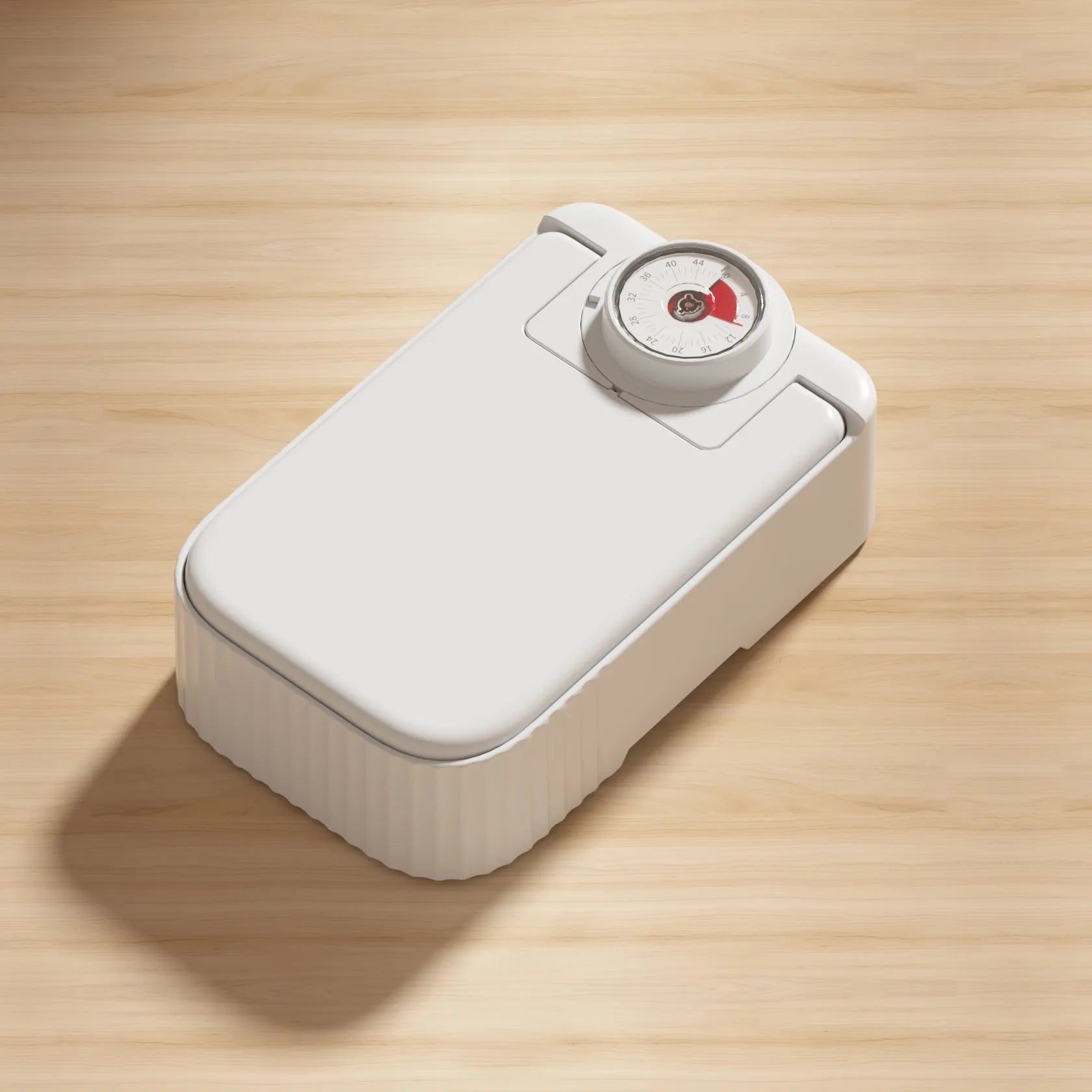 White programmable pet single meal feeder with timer display, ice crystal box, and modular splash-proof design.