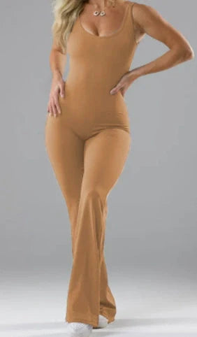 Slim fit backless jumpsuit for yoga and exercise in various colors