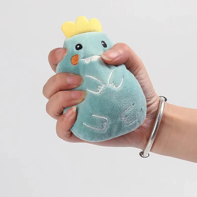 Interactive catnip plush toy with squeaker for chewing and play