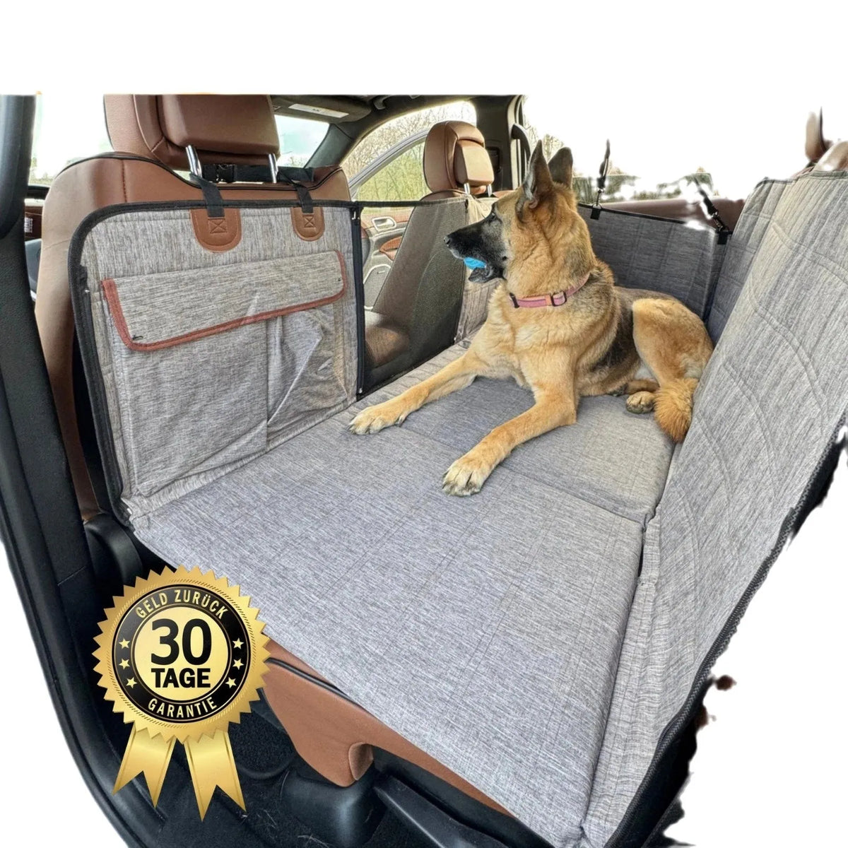 Widened support plate car dog bed rear seat pet pad in gray cationic or black 600D cloth with safety belt