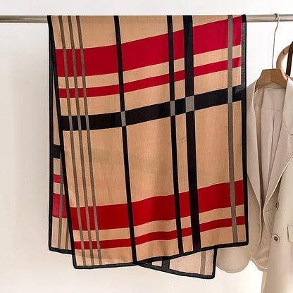 Winter scarf with unique tie-dye design in beige or khaki, 66 by 178 cm