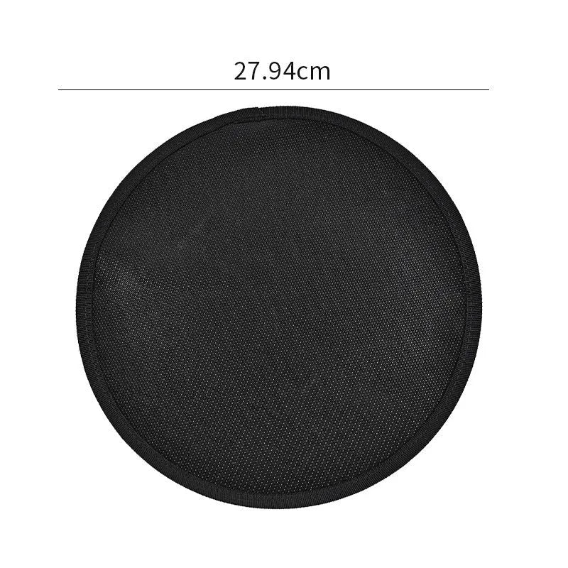 Black round barbecue mat fireproof pad in 11, 24, 36 or 48 inch size