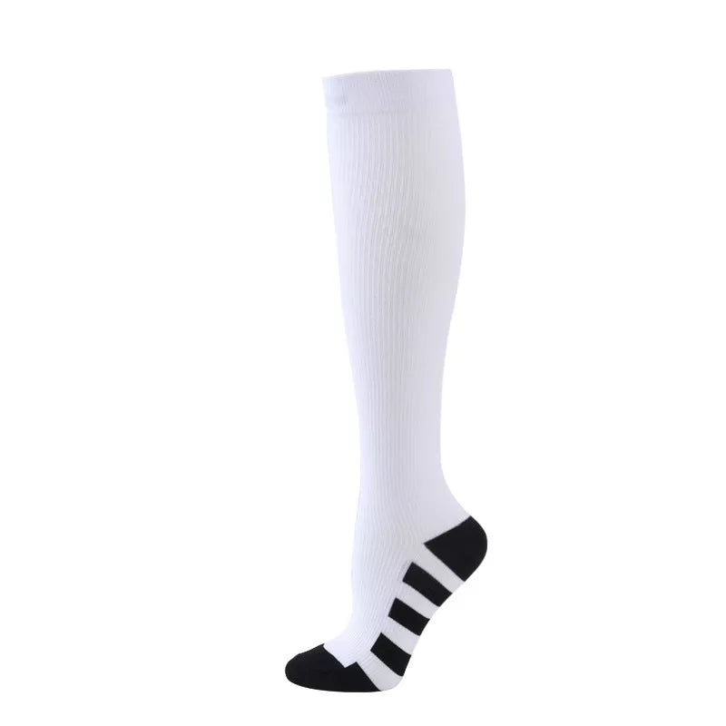 Athletic compression socks with three-bar design for men and women
