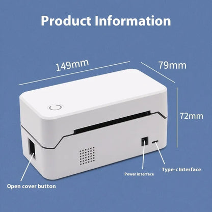 Thermal Express handheld receipt printer with Bluetooth and USB connectivity, compact 149mm design