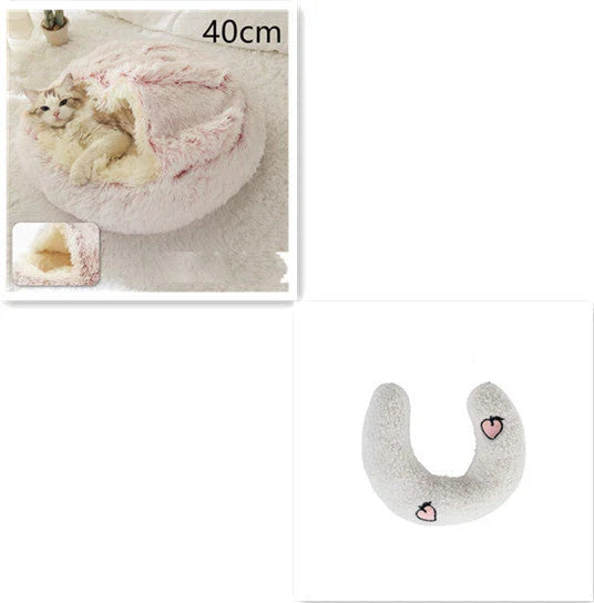 Cozy pet bed with plush and warm fabric for cats and dogs