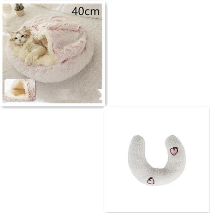 Cozy pet bed with plush and warm fabric for cats and dogs