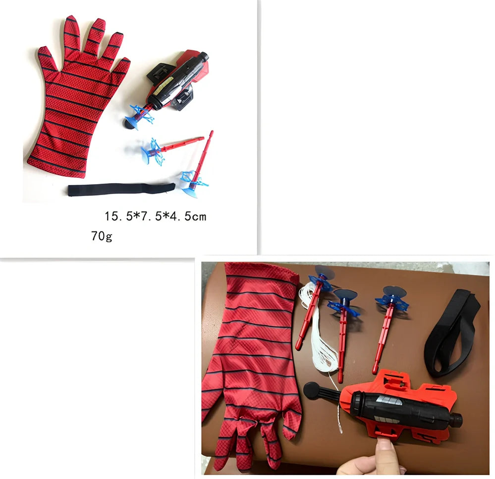 Green Spider Launcher wrist toy with transmitter and suction gloves on adjustable strap