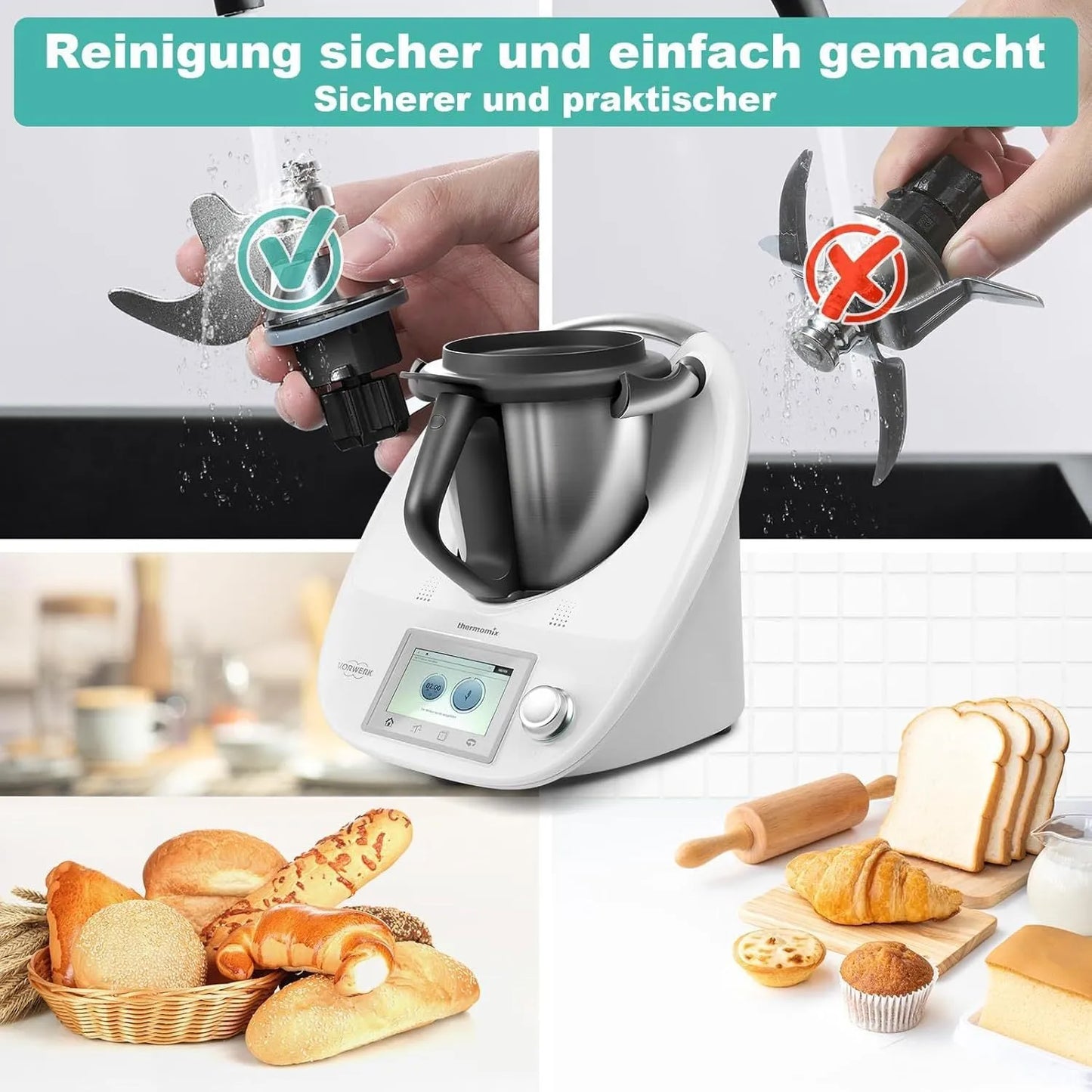 Ceramic dough knife for Thermomix TM6 and TM5 replacement with tm5to6 specification