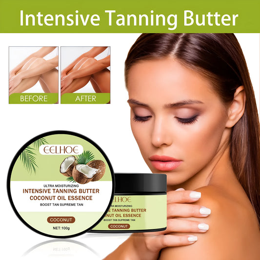 Pot of Coconut Hair Blackening Cream, 100g, for natural black hair colour with plant oils.