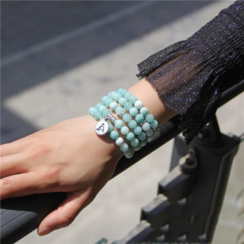 Natural Angel Echeveria Lotus Bracelet for Women Fashion Vintage Stone Necklace Ladies Geometry Shape Literary Style Travel Commemoration Gift
