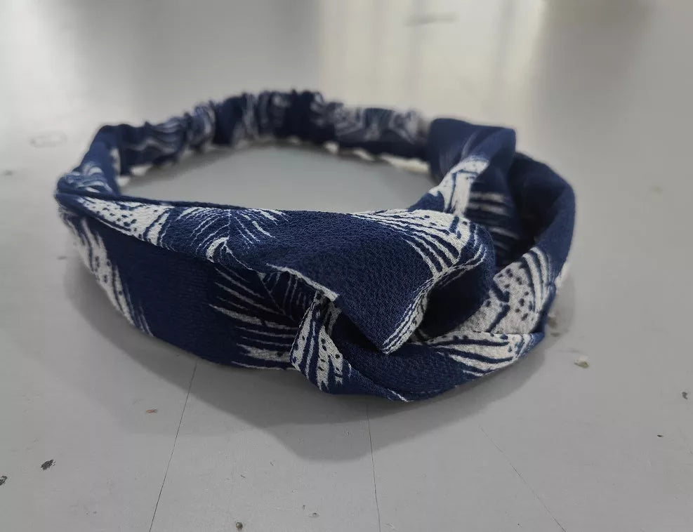 Women's retro style printed headband with elastic free size in various colors