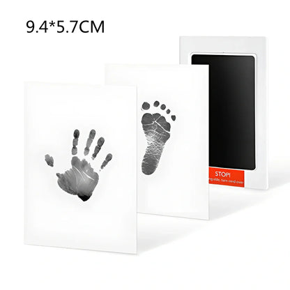 Disposable ink baby hand and foot print kit with six colour options and two size formats