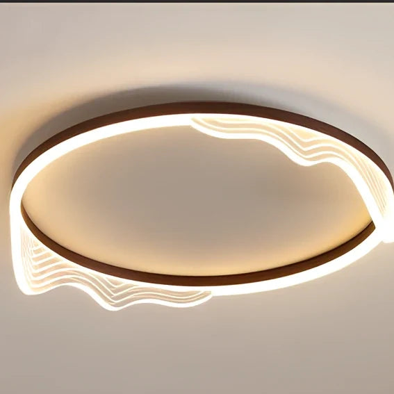 50cm acrylic ceiling light with remote control showing gold-coffee finish and LED illumination