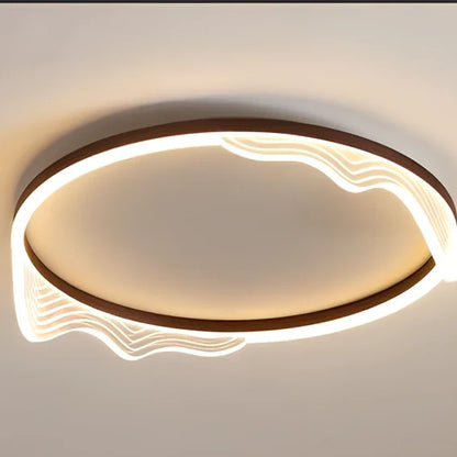 50cm acrylic ceiling light with remote control showing gold-coffee finish and LED illumination