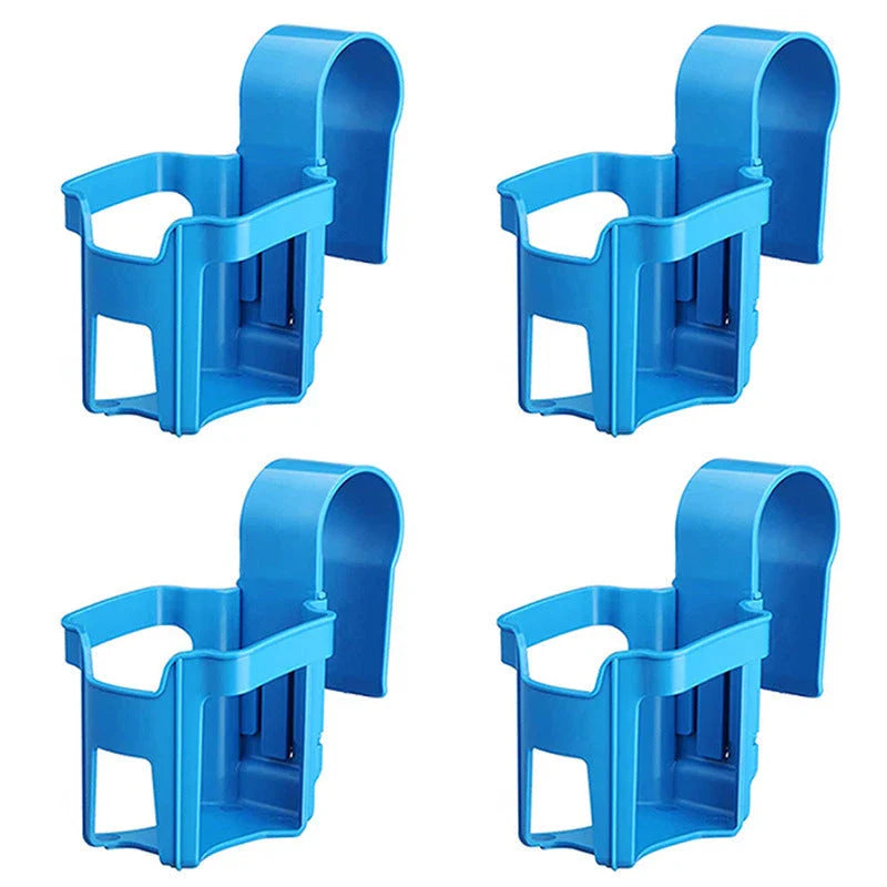 Poolside drink holder made of durable ABS plastic, designed to securely hold beverages near the pool edge