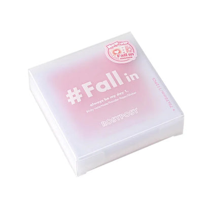 Square gradient-cover notepad showing pastel colours, open to reveal sticky notes, plain paper, and parchment sheets.